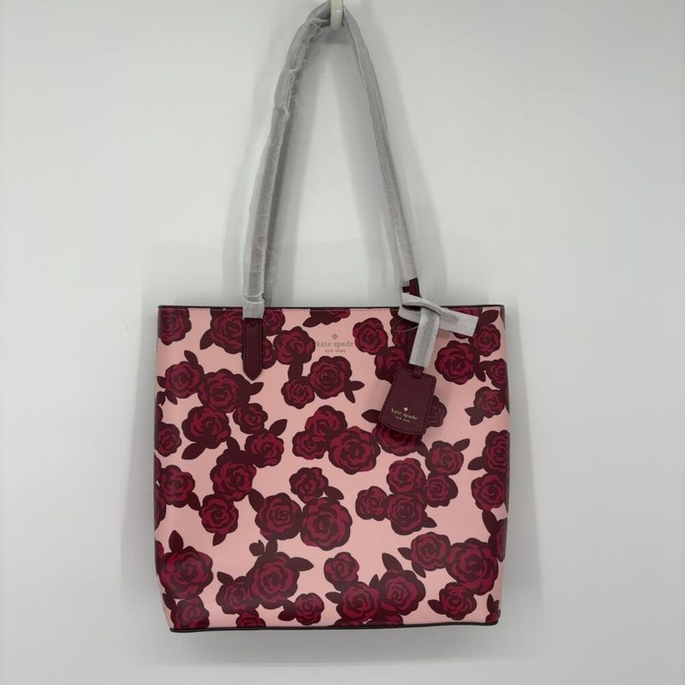kate spade Tote with Berry Rose Print and Matching Wallet